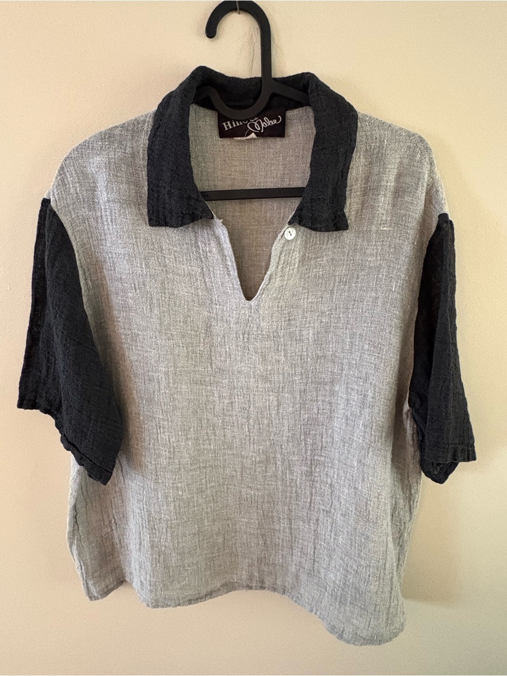 Two-Tone Linen Polo Shirt - Vintage Hino & Malee - Picture 4 of 6